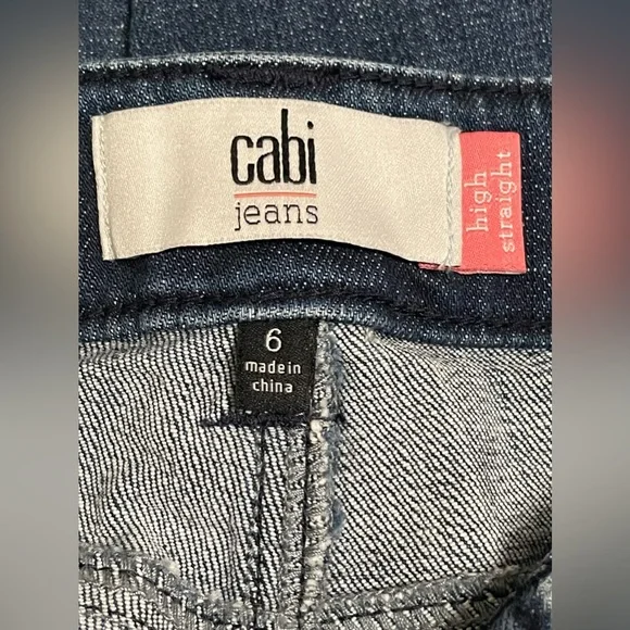 Cabi High Straight Tuxedo Denim Jeans Size 6 - Picture 7 of 8